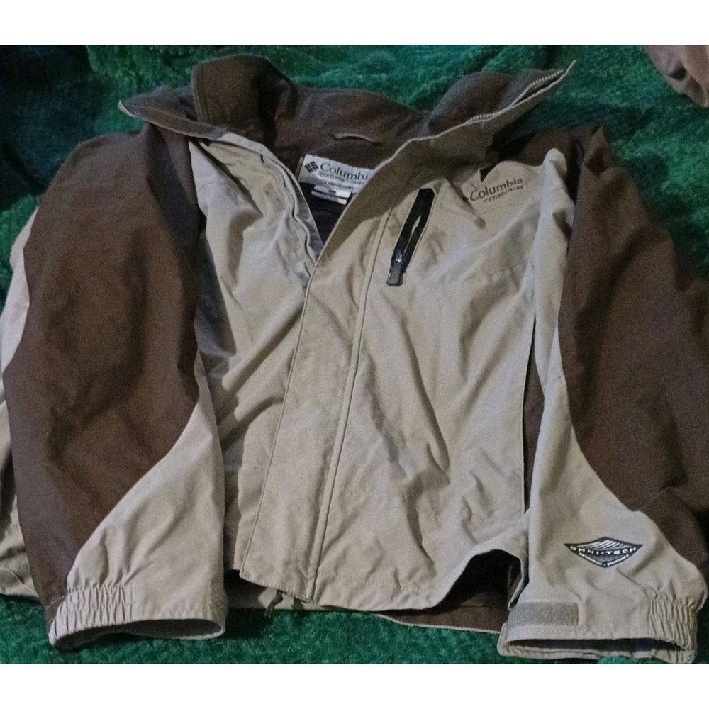 Columbia Titanium Mens 3-in-1 Interchange Jacket Brown Tan XM7087 Large